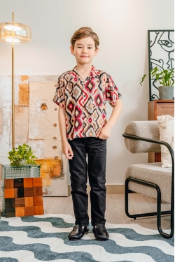 TUSCA KIDS | Aaron Kids Kemeja in Brown